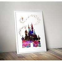 Cinderella Castle inspirierte Aquarell Poster - Zitat - Alternative TV / Movie Prints in verschiedenen Größen (Rahmen nicht im Lieferumfang enthalten)