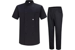MISEMIYA - Veste et Pantalon Cuisinier Homme - Veste de Chef Homme - Uniforme Hosteleria - Ref.8421-8312