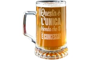 Olallà Boccale di Birra con Incisione da 0,4 L - Bicchiere da Birra con Manico - Frase incisa a Laser - Idea Regalo per Lui, Compleanno, Natale, San Valentino (Birra Bionda)