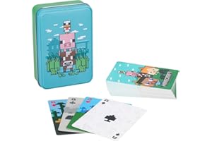 Minecraft Official Licensed Animal Playing Cards Tin, Standard Card Game Deck for Boys and Girls, Gamer Gift Set and Merchandise | Paladone