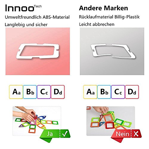 InnooTech 76tlg mini Magnetische Bausteine Konstruktionsbausteine Bauklötze Baukasten Konstruktion Blöcke Magnetspielzeug Lernspielzeug für Baby Kleinkind ab 3 Jahre - 8