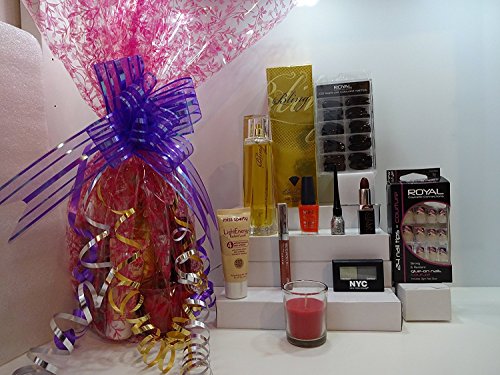 Clearance 10pc Make Up, Perfume,Nails, & Fragrance Candle Gift Hamper ~ Mix Brands Make Up Items ~ Gift Wrapped Ready To Gift ~ Special Offer