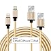 Produktbild [2 Packe] iPhone Cable Delippo® 3.3ft/1M Nylon Ummanteltes USB Kabel Datenkabel mit Blitz-Anschluss [Apple MFi Zertifiziert] für iPhone 6/6 Plus iPad Air 2 uswGolden