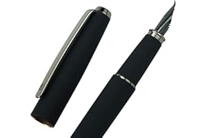 ASVINE Hongdian 517D Stylo plume à pointe courbée Noir mat Série Warrior Design classique avec convertisseur et boîte en métal