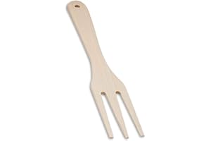 K&K KERAMIK KERAZO Krautgabel 28x4,5 cm aus Buchenholz, naturbelassen & unbehandelt, Holzgabel für Sauerkraut, Gemüse, Gärtopf, Salat, plastikfrei & nachhaltig, Küchengabel zum Fermentieren