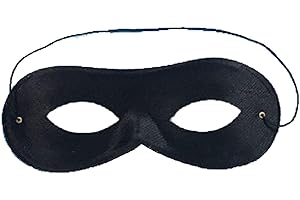 Henbrandt Single Black Eye Mask Domino Masquerade Mask Men Women Highway Robber Bandit Superhero Super Villains Eye-mask Halloween Fancy Dress Costume Accessories for Adults