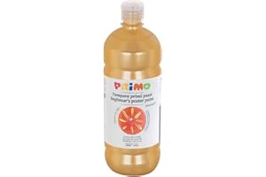 PRIMO - Tempere Lavabili per Bambini +3 Anni e Principianti in Bottiglia da 1L, Colori a Tempera Primi Passi per Dipingere su Carta, Stoffa, Vetro e Altro, Lavoretti Creativi per Bambini e Hobby