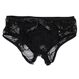 TOOGOO(R) Sexy Lace Crotchless Panties Briefs Womens Lingerie Underwear Black L
