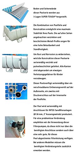 Intex 549x274x132 cm Schwimmbecken Swimming Pool Schwimmbad Ersatzpool Frame metal - 3