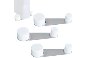 JANDTEK Fermaporta da pavimento girevole - Fermaporte da terra 4 pezzi - Blocca porta da pavimento bianco - fermaporta adesivo