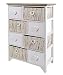 Produktbild ts-ideen Landhaus Kommode Flur Bad Schrank Shabby Used Optik Weiß Grau Herz 8 Schubladen Regal für Das Kinderzimmer, Bad, Flur