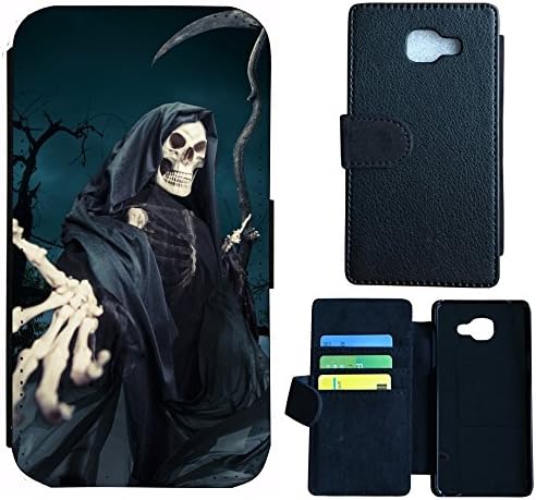 Flip Case Cover WICO Case For, Fabric Plastic, 1332 Sensenmann Totenkopf Skull Bones, Wiko Wax