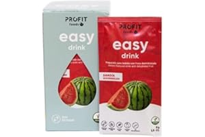 PR PROFIT PROFIT - Easy Drink Sandía - Bebida instantánea con saborizante natural sin azúcares sabor Sandía - Ideal para hidratarte y disfrutar de un refresco bajo en calorías - 15 sobres de 9 gramos