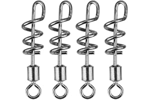 SPYMINNPOO 50 Pièces émerillon Roulant de Pêche, émerillons de Baril Roulant avec Mousqueton Vissé Ligne de Pêche en Eau Salée D'eau Douce Connecteurs de Crochet D'appât Accessoires de Matériel de Pêche