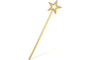 Abeillo Varita de hadas, varitas mágicas de ángel dorado para niños, varita de princesa estrella brillante, varita de niña de flores con purpurina para bodas, suministros de fiesta de hadas para niñas