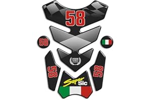 TANKPAD Motoking tanque pad compatible ETIQUETAS 3D-ETIQUETA '' Marco Simoncelli 58'- tanque de la motocicleta y la protección de la pintura universal