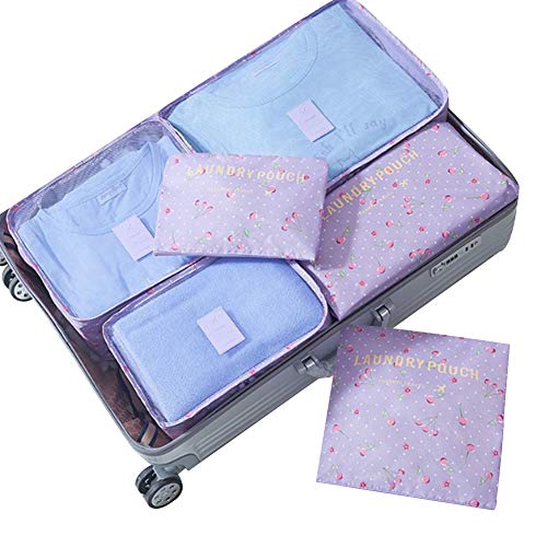 Preisvergleich Produktbild Ndier Reisetasche, Organizer, Aufbewahrungsbox, Reisetasche, Reisetasche, Reisetasche, Tablett, Reisetasche, Reisetasche, Organizer 1 Set (6Pcs) -Purple Cherry