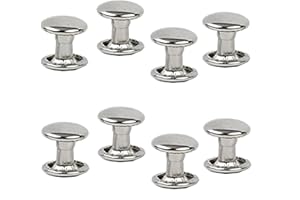 YICHUANGXIN 300 Sets silberne Edelstahl-Ledernieten, Doppelkappen-Nieten, röhrenförmige Metallnieten, Reparaturen, Dekoration, Bastelzubehör für Leder, Handwerk, Kleidung, Schuhe, Taschen, Gürtel (6 mm, Silber)