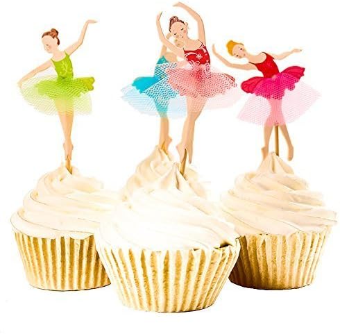 Ballerina Cupcake Toppers, Ballet, Dancers, Tulle- Quality (Set of 48 Ballerinas) by A Charming Galore