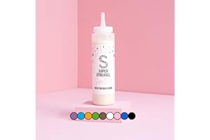 ‎SUPER STREUSEL Super Drip Weiß Kuchenglasur Cake Melts Schokolade 300g | Drip Cake Glasur Zuckerschrift für Kuchen Kekse Plätzchen Eis Muffin Torten uvm. | Cake Drip Flasche | Icing Dekoration (Weiss)