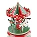 BXT Merry Go Round Music Box Wooden Carousel Multi-Colored 4-Horse Animated Figurine Desktop Playset Awesome Kids Xmas Birthday Presents