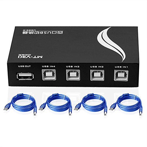 Sienoc 4 Port Fach USB 2.0 Sharing Switch Umschalter Schaltkasten Switch Box Hub für PC Computer Scanner Drucker OVP