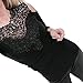 Produktbild CLOOM Frauen Tops Damen T-Shirt Bluse Schulterfrei Langarmshirt Spitzen-Top Sexy Pullover Blusen Sommer Streetwear Hollow Out Spitzen Langarm T-Shirt Outwear Günstige Oberteile Vest (Schwarz, S)