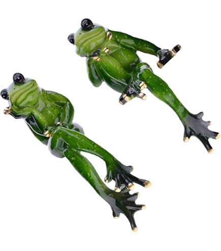 MOLMH Launischer Frosch – Lustige Garten-Deko Aus Harz, Handbemalt Und Wetterfest Für Drinnen & Draußen