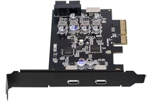chenyang 4 ports PCI-E 4 x vers 2 USB C/USB 3.0 20 broches/USB 3.1 Prise de panneau avant USB 3.2 Gen2 PCI Express adaptateur de carte d'extension avec double chipset ASM3142 VL822