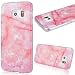 Produktbild GrandEver Samsung Galaxy S6 Edge Hülle Marmor Serie Weiche Silikon Handyhülle Flexible TPU Silicon Schutz Schutzhülle Klar Handytasche mit Muster Anti-Kratzer Stoßdämpfung Ultra Slim Rückseite Marble Case Backcover Premium Protective Cover für Samsung Galaxy S6 Edge - Rosa