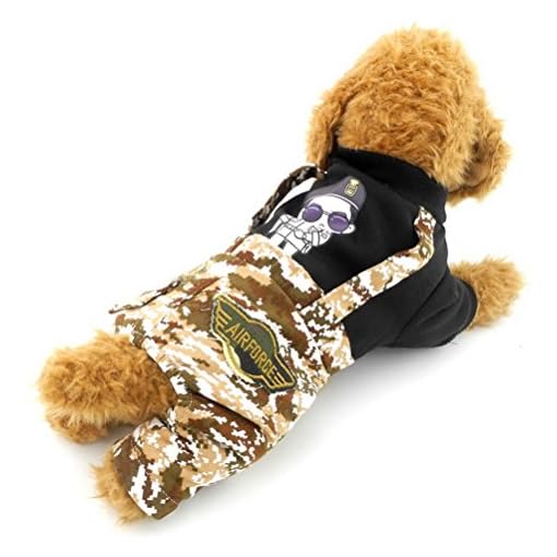 Zunea-piccolo-cane-vestiti-per-femmina-maschio-Dog-quattro-zampe-tute-stampa-cane-cappotto-modello-Handsome-Man-camo-pantaloni
