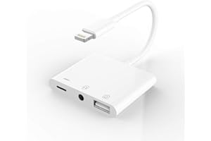 ZOYUZAN Adattatore cuffie certificato per Apple per iPhone jack audio AUX 3,5 mm e caricabatterie estensione Dongle convertitore cuffie cavo Lightning maschio a USB femmina OTG memoria fotocamera splitter