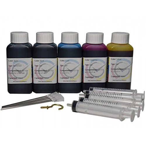 Kit de recharge   remplissage cartouche d origine Canon PGI-570 PGBK CLI-571 BK C M Y pour imprimante MG6853
