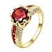 YELLOW CHIMES Dazzling Imperial Red Austrian Crystal Gold Plated Ring for Women & Girls RS.650.00