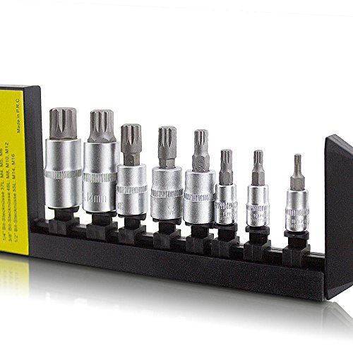 8 Teiliges Nussatz XZN Torx Vielzahn Innen Inbus Imbus Bit Steck Nüsse Stecknuss Werkzeug Set - 3