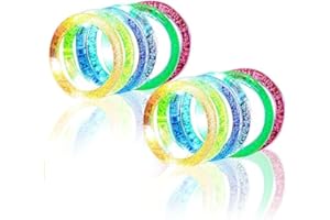 SULOLI 12 Stück LED Armband Set Bunt leuchtenden Armbänder für Hochzeit,dunkle Party,Glowing Sticks,Ketten,Weihnacht