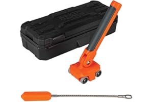 KLEIN TOOLS Magnetischer Drahtzieher, Fische und zieht Drahtkabel hinter Wänden oder engen Räumen, Edelstahlvorfach, Seltenerdmagnet Klein Tools 50611 Orange
