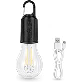 Orret Home Şarjlı Kamp Ampul&uuml; USB Type-C Girişli Asılabilir LED Ampul 3 Modlu Işık G&uuml;n Işığı Kamp Lambası Taşınabilir Acil Du