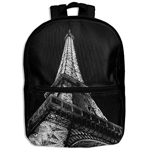 HOJJP Child Girl Fashion Eiffel Tower Patterns Printed Backpack School Bag