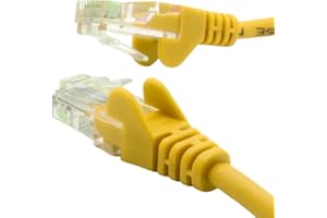 Jafsal Online 10m-20m Cat5e (enhanced) High Speed Ethernet Cable – Lan Network Cable with RJ45 Connector Lead – Ideal for Internet, Router, Modem, Smart TV, PC and Laptop – 10m Yellow