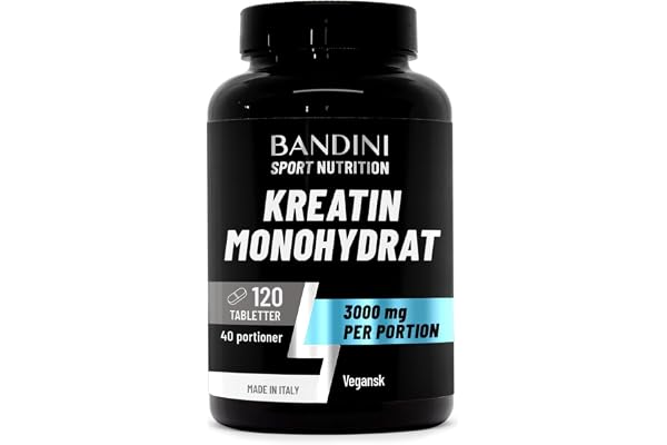 Bandini® Creatine Monohydrate 120 tabletter - Kreatin à 3.000mg per dos | Tillskott för träning, gym och före ansträngning - 100% vegansk - Baserad på 100 % ren kreatinmonohydrat
