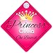 Princess Olivia On Board Personalised Girl Car Sign Baby / Child Gift 001