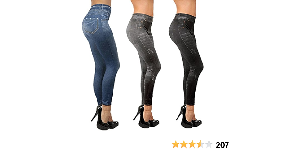 Slim Jeggings Pantaloni, 3 pezzi, con triplo effetto Shapewear multicolore  S/M : Amazon.it: Abbigliamento