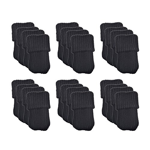 Meta-U® 24pcs stricken Möbel Wollsocken - Stuhl Bein Floor Protector-Pads (Schwarz)