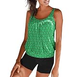 MRURIC☀ Badebekleidungs bademode Damen Frauen Plus Größe DotPrint Tankini Swimjupmsuit rot Badeanzug schwarz Beachwear Padded Swimwear Schwimmbekleidung Strandkleidung sexy Schwimmen Set