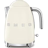 Smeg, Bollitore Elettrico KLF03CREU 1,7 L, Filtro Anticalcare Lavabile, Autospegnimento di Sicurezza, Indicatore Livello di A