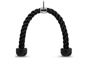 Kabalo HEAVY DUTY BLACK TRICEP ROPE ATTACHMENT BODYBUILDING CABLE RUBBER END LAT CORD