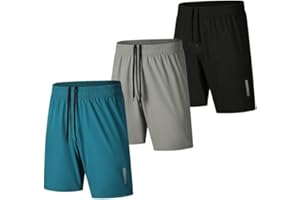 fovdtaa Paquete de 3 pantalones cortos deportivos para hombre, de secado rápido, para gimnasio, correr, entrenamiento, ropa deportiva para hombre