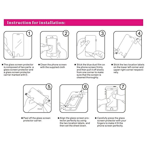 Xiaoximi Samsung Galaxy S6 EDGE Gehärtetem Glas Displayschutzfolie Kristallklare Schutzglas Transparent Tempered Glass Screen Protector Anti Kratzer Anti Fingerabdruck Schutzfolie mit 9H Härtegrad für Samsung Galaxy S6 EDGE – Schwarz - 6