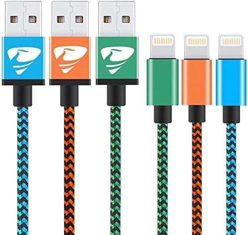 iPhone Charger Cable Rephoenix Lightning Cable（3Pack）Nylon Braided iPhone Cable for iPhone 7 / 7 plus / 6s / 6s plus / 6 / 6 plus / SE / 5s / 5c / 5, iPad, iPod &amp; More 3.3ft/1m